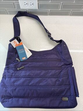 lug Cable Car Deep Purple Quilted Crossbody Shoulder Bag